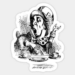 Alice in Wonderland | Mad Hatter Engaging in Rhetoric | Vintage Alice | Sticker